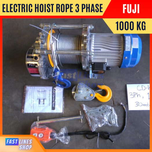 Electric Wire Rope Hoist Fuji 1000 Kg 3 Phase