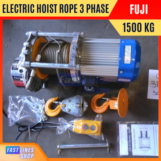 Electric Wire Rope Hoist Fuji 1500 Kg 3 Phase