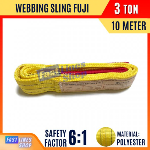 FUJI Webbing Sling Belt 3 Ton 10 Meter Tali Angkat Bahan Polyester