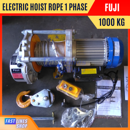 Katrol Electric Wire Rope Hoist Fuji 1000 Kg 1 phase