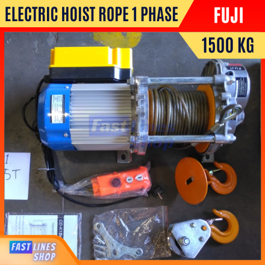 Katrol Electric Wire Rope Hoist Fuji 1500 Kg 1 Phase